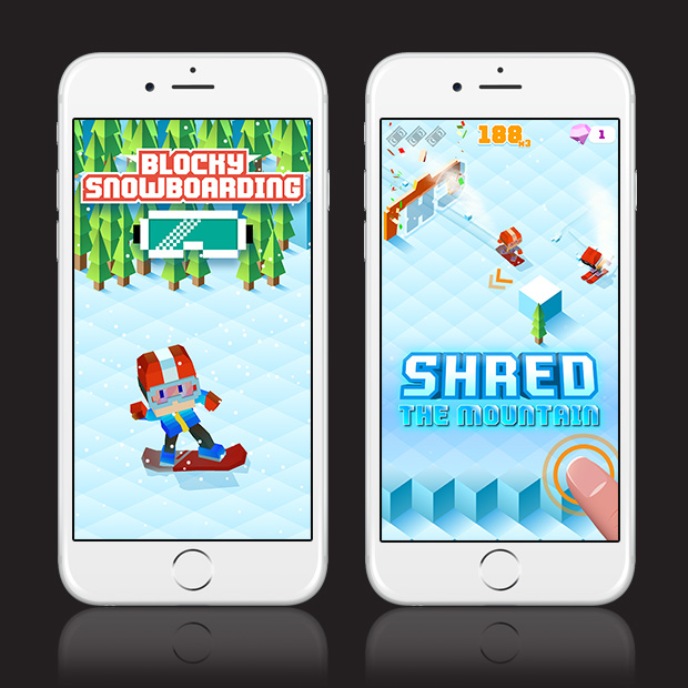 Blocky Snowboarding – Endless Arcade Runner